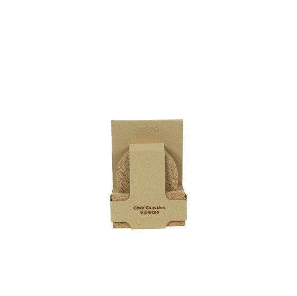 Coaster Holder with 6 Cork Coasters (Package)