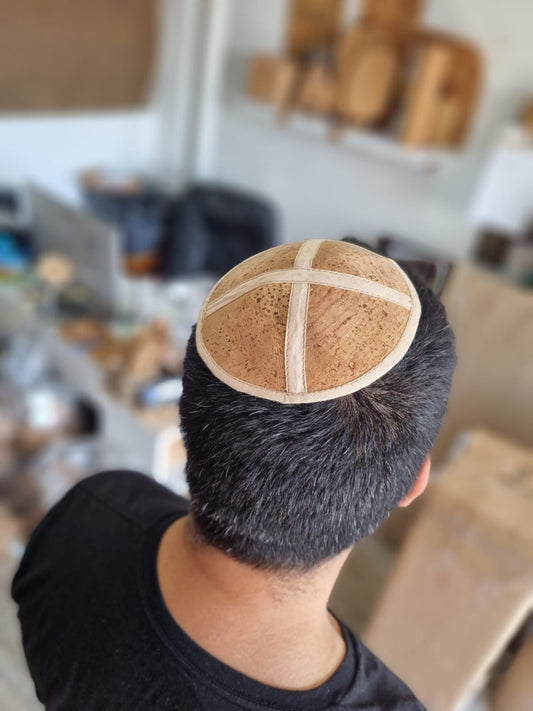 Cork Fabric Kippah - Negev