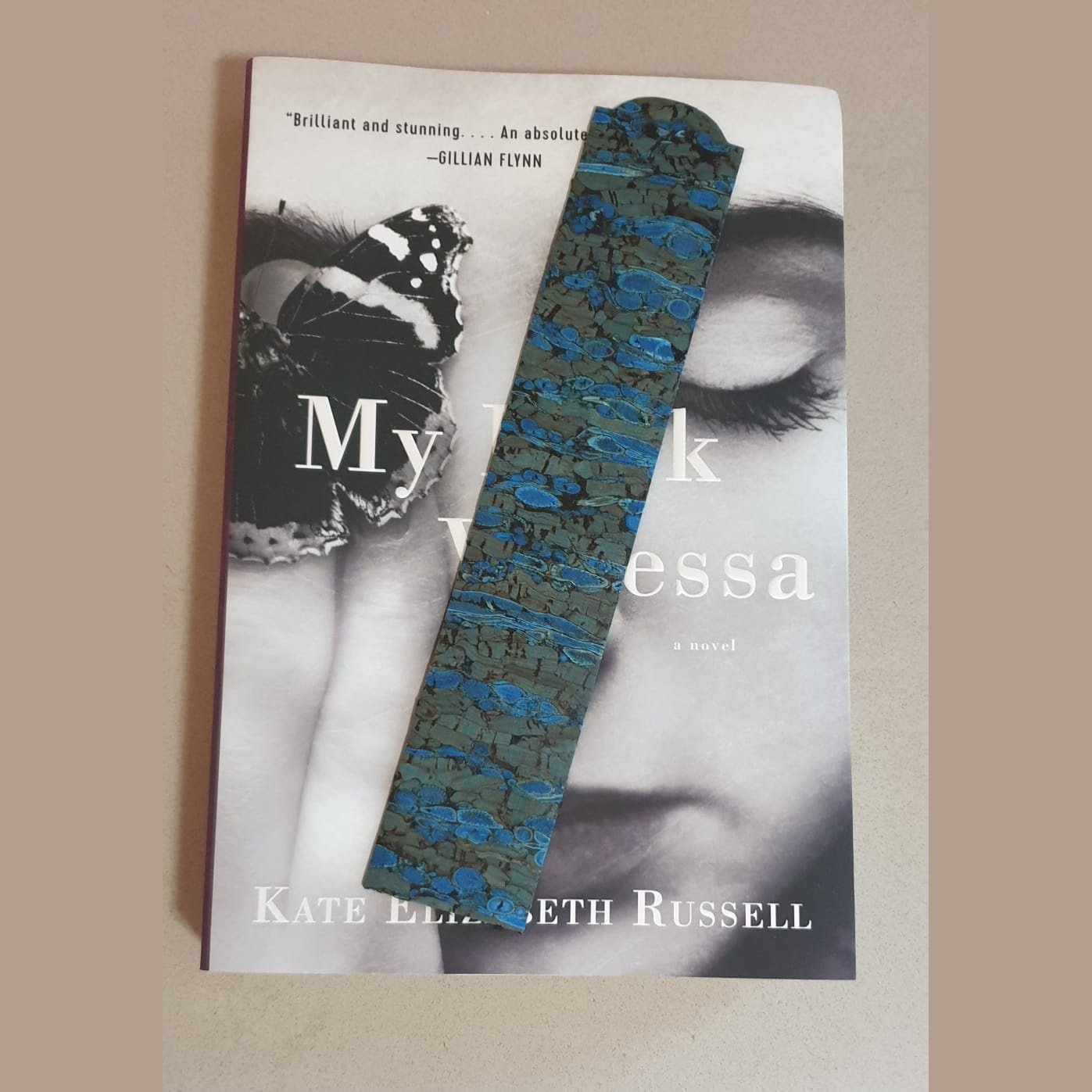 Cork Fabric Bookmark - Blue